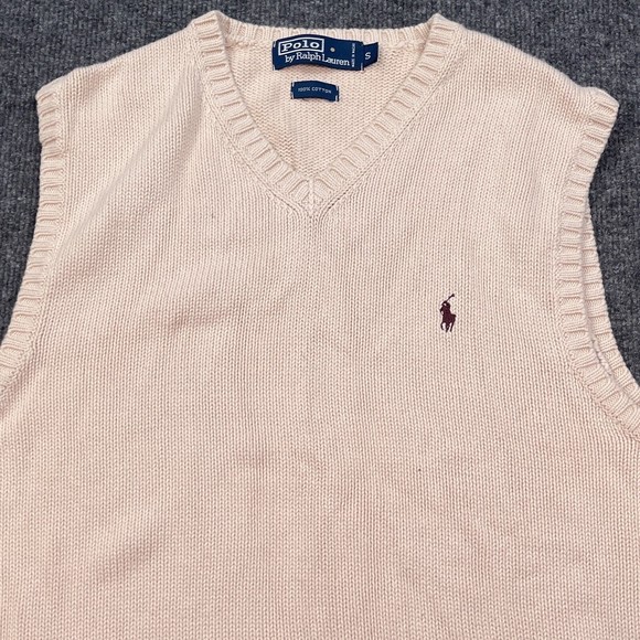 Ralph Lauren Cream V-Neck Sweater Vest - Picture 3 of 15